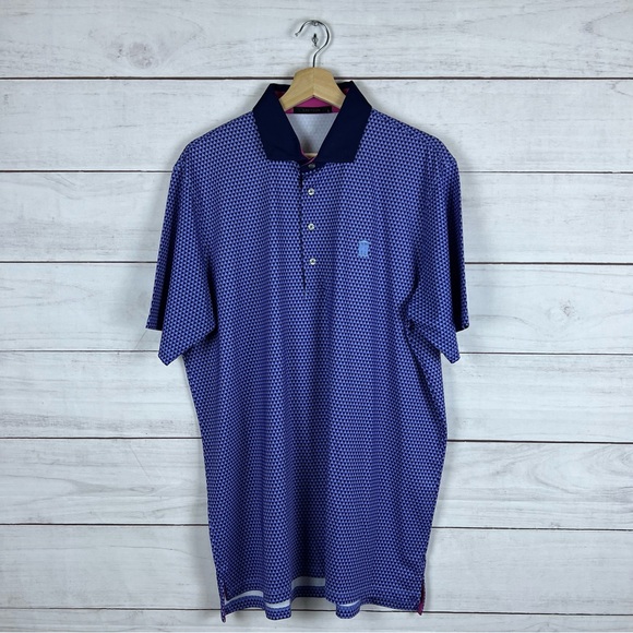 Greyson Triangle Print Golf Polo Shirt Large